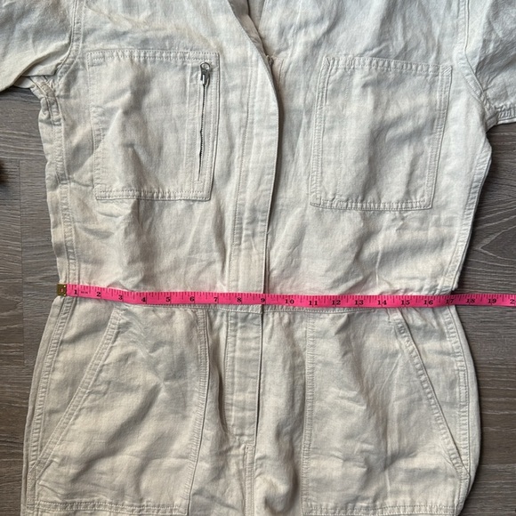 NEW Outerknown Station Jumpsuit Natural Organic Cotton Linen Utility jumpsuit M - Picture 11 of 14